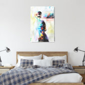 Reflektionskanvas drucken - weibliche Körpermalere Leinwanddruck (Insitu (Schlafzimmer))