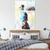 Reflektionskanvas drucken - weibliche Körpermalere Leinwanddruck (Insitu (Schlafzimmer))