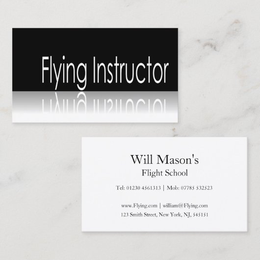 Reflektiv - Flying Instructor - Visitenkarte (Vorne/Hinten)