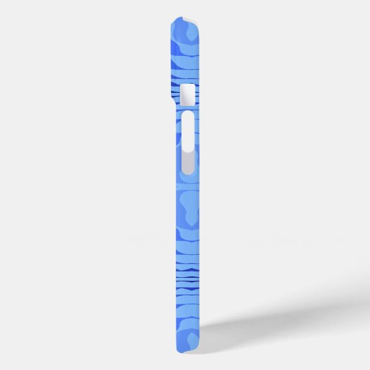 Reflektive blaue Wellen Moderne Kunst des abstrakt Case-Mate iPhone Hülle (Rückseite / Links)