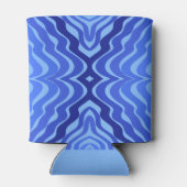 Reflektive blaue Wellen Moderne Kunst des abstrakt Dosenkühler (Rückseite)