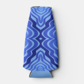 Reflektive blaue Wellen Moderne Kunst des abstrakt Flaschenkühler (Vorderseite)