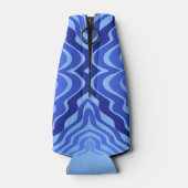 Reflektive blaue Wellen Moderne Kunst des abstrakt Flaschenkühler (Rückseite)