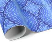 Reflektive blaue Wellen Moderne Kunst des abstrakt Geschenkpapier (Rolleneckpunkt)