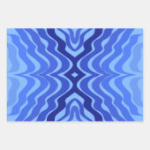 Reflektive blaue Wellen Moderne Kunst des abstrakt Geschenkpapier Set (Vorderseite 2)