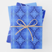 Reflektive blaue Wellen Moderne Kunst des abstrakt Geschenkpapier Set (Beispiel)