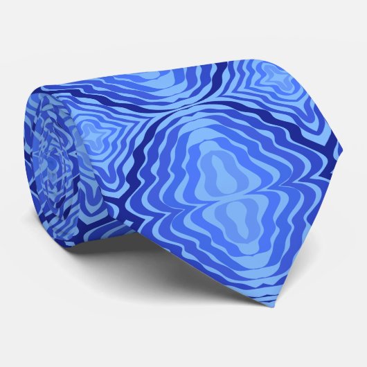 Reflektive blaue Wellen Moderne Kunst des abstrakt Krawatte (Gerollt)