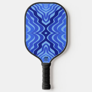 Reflektive blaue Wellen Moderne Kunst des abstrakt Pickleball Schläger