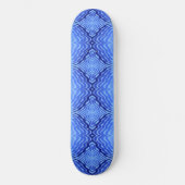 Reflektive blaue Wellen Moderne Kunst des abstrakt Skateboard (Vorderseite)