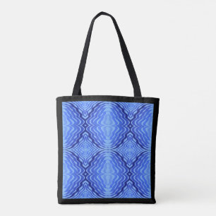 Reflektive blaue Wellen Moderne Kunst des abstrakt Tasche