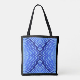 Reflektive blaue Wellen Moderne Kunst des abstrakt Tasche