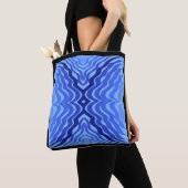 Reflektive blaue Wellen Moderne Kunst des abstrakt Tasche (Von Nahem)
