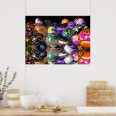 Reflektive Fraktal Spheres Poster (Küche)