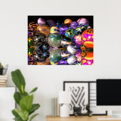 Reflektive Fraktal Spheres Poster (Heimbüro)