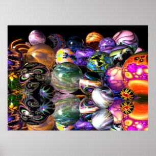 Reflektive Fraktal Spheres Poster