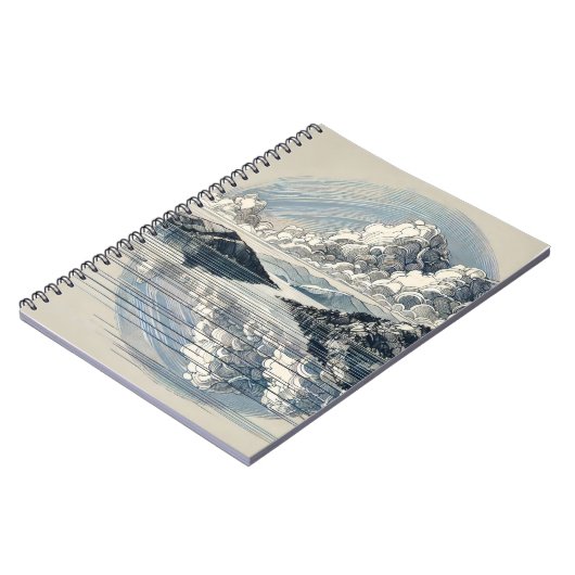 Reflektive Wolken | Notebook-Journal Notizblock (Linke Seite)