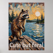 Reflektiver Prowler: Raccoon am Wasser Poster (Vorne)