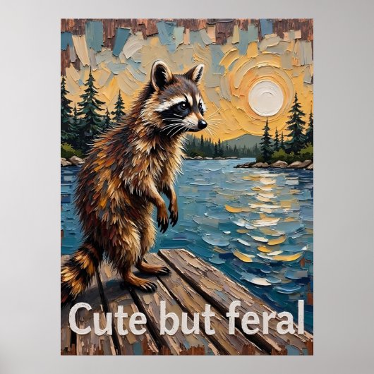 Reflektiver Prowler: Raccoon am Wasser Poster (Vorne)