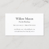 Reflektiver Text - Psychische Lesungen - Visitenka Visitenkarte (Rückseite)