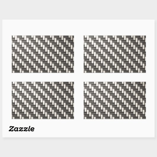 Reflektives Kohlenstofffaser texturiert Rechteckiger Aufkleber (Blatt)