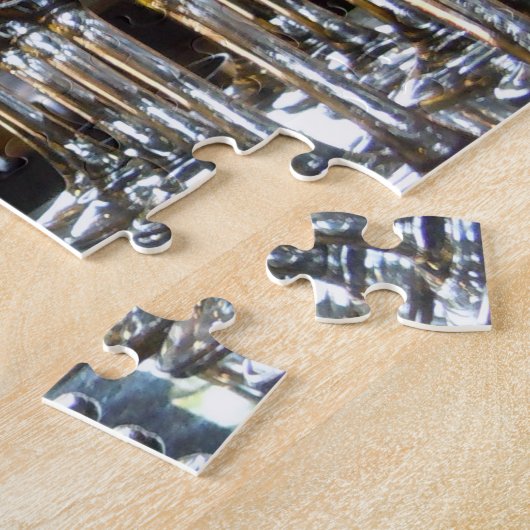 Reflektives Licht Weingläser in Reihen Puzzle (Seite)