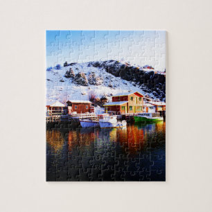 Reflexion auf Quidi Vidi See Puzzle