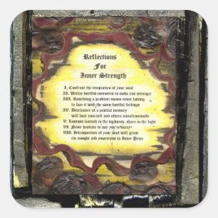Reflexion der inneren Stärke Quadratischer Aufkleber