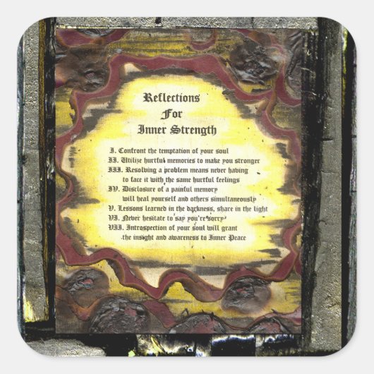 Reflexion der inneren Stärke Quadratischer Aufkleber (Vorderseite)