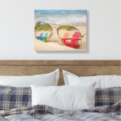 Reflexion der Liegestühle in einer Sonnenbrille Leinwanddruck (Insitu (Schlafzimmer))