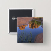Reflexion des Kathedralen-Felsens, Sedona, Arizona Button (Vorne & Hinten)