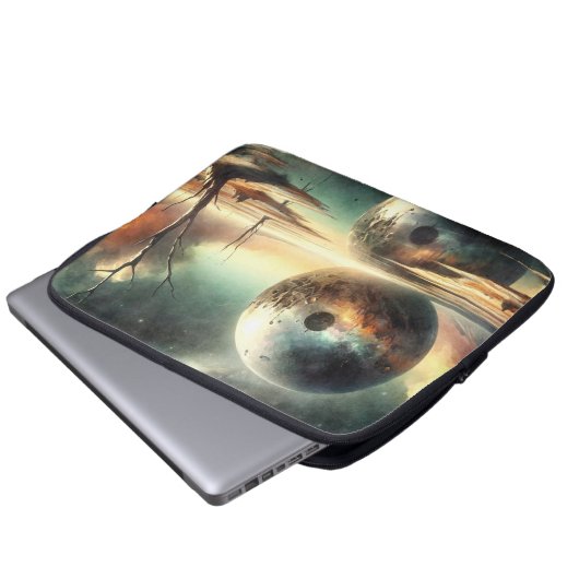 Reflexion über Chaos Laptopschutzhülle (Vorne Knopf)