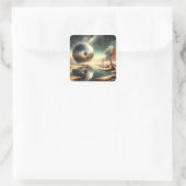 Reflexion über Chaos Quadratischer Aufkleber (Tasche)