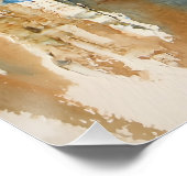 Reflexionen in Blau und Ocker Poster (Ecke)