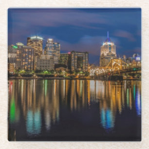 Reflexionen von Pittsburgh Glasuntersetzer
