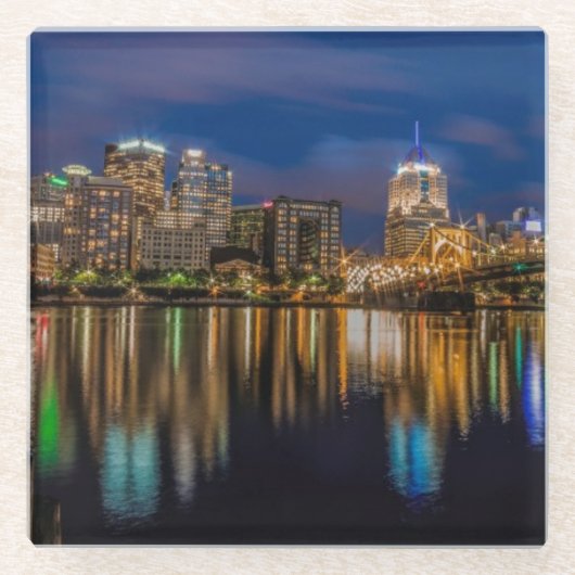 Reflexionen von Pittsburgh Glasuntersetzer (Vorderseite)