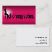 Reflexions-modernes Ikonen-Choreograf | fuschia Visitenkarte (Vorne/Hinten)