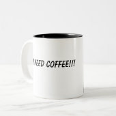 Reflexions-Tasse mit BENÖTIGE MIR COFF… Zweifarbige Tasse (Vorderseite Links)