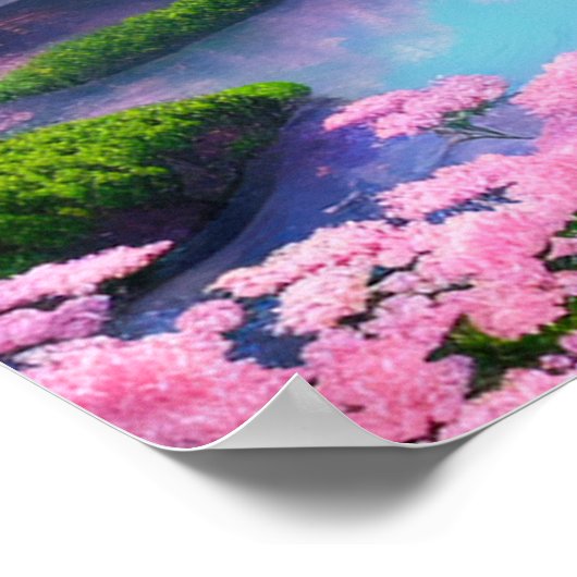 Reflexionsstrom, Frühlingsgarten Poster (Ecke)