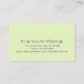 Reflexologie Akupressur Fußmassage Therapeut Visitenkarte (Rückseite)