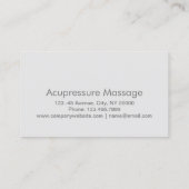 Reflexologie Akupressur Fußmassage Therapeut Visitenkarte (Rückseite)