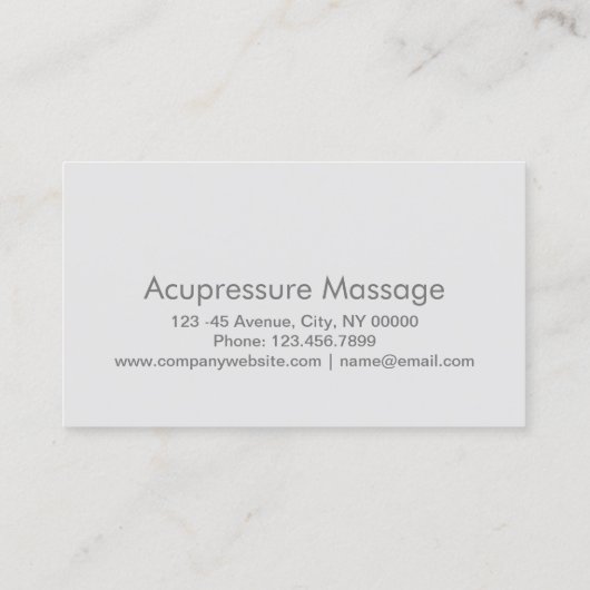 Reflexologie Akupressur Fußmassage Therapeut Visitenkarte (Rückseite)