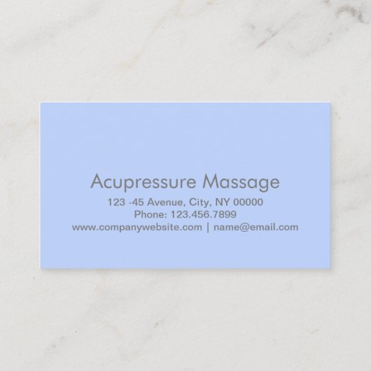 Reflexologie Akupressur Fußmassage Therapeut Visitenkarte (Rückseite)