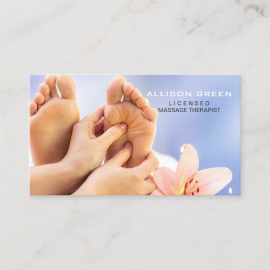 Reflexologie Akupressur Fußmassage Therapeut Visitenkarte (Vorderseite)