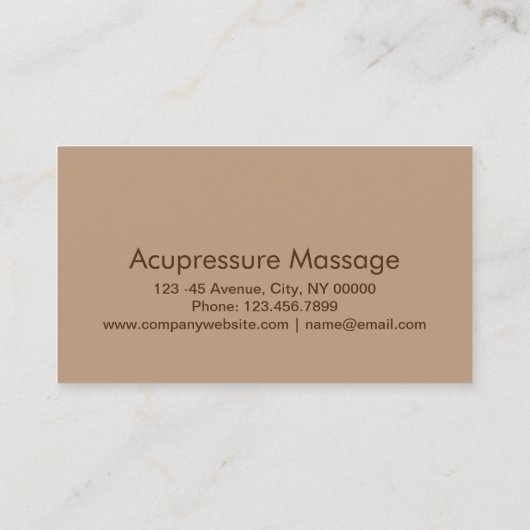 Reflexologie Akupressur Fußmassage Therapeut Visitenkarte (Rückseite)