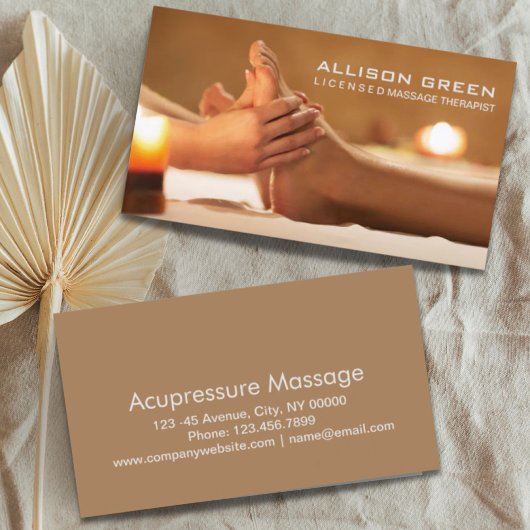 Reflexologie Akupressur Fußmassage Therapeut Visitenkarte