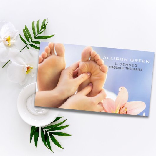Reflexologie Akupressur Fußmassage Therapeut Visitenkarte