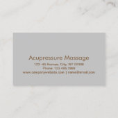 Reflexologie Akupressur Fußmassage Therapeut Visitenkarte (Rückseite)