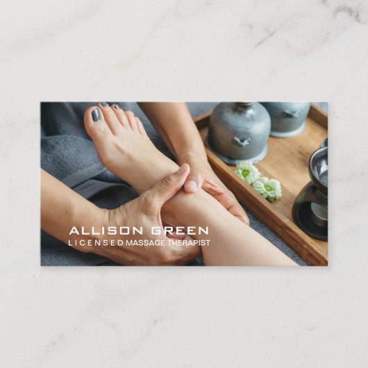 Reflexologie Akupressur Fußmassage Therapeut Visitenkarte (Vorderseite)