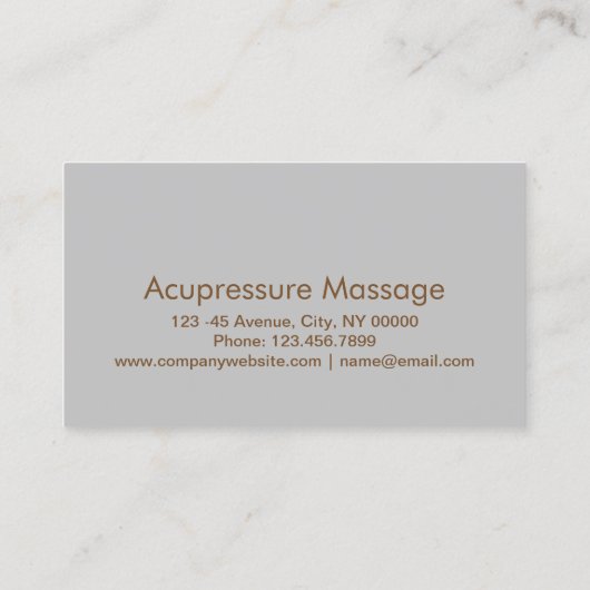 Reflexologie Akupressur Fußmassage Therapeut Visitenkarte (Rückseite)