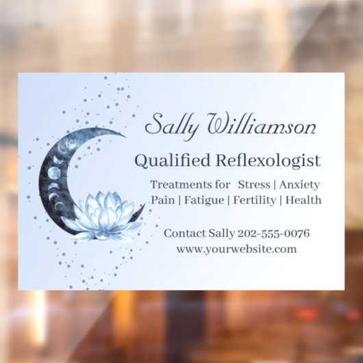 Reflexologie Blaue Lotus Blume Moon-Werbeaktion Fensteraufkleber (Blatt 2)